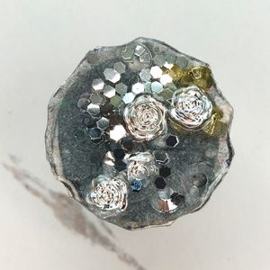 Handmade Resin Silver Phone Grip